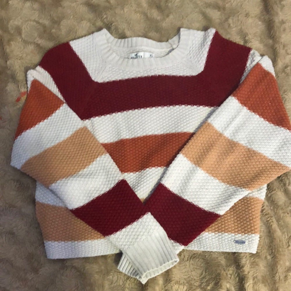 Cropped stripped sweater
